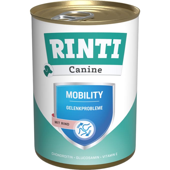12x400g RINTI Canine Mobility met rund hondenvoer nat