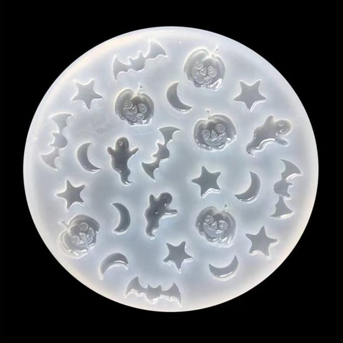 Moule 3D en silicone pour nail art, sculpture d'Halloween, outil de décoration de manucure DIY gray