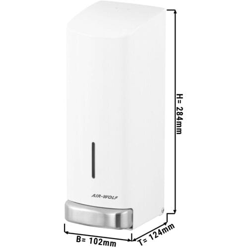 AIR-WOLF Zeep & desinfectie dispenser met drukknop - 1200ml - RVS - Wit Wit