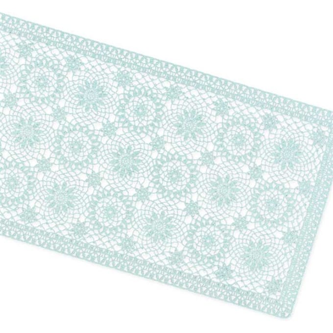 Unique Living | tafelloper amira vinyl 40x150cm harbor green