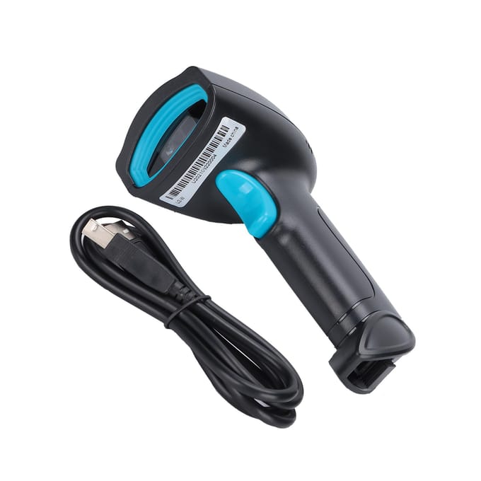 Handheld Barcodescanner 360 graden Lezen Stofdicht Waterdicht Draadloos QR-code USB-lezer(Zwart Blauw ) veelkleurig
