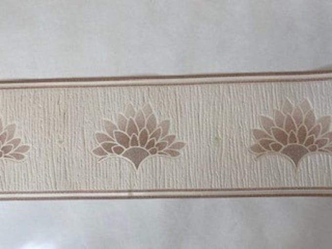 BEHANGRAND CREME BRUIN VOELBAAR PRINT DIKKE RELIEF 561623