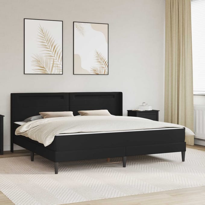 vidaXL - Bedframe - met - matras - 180 - x - 200 - cm - Zwart
