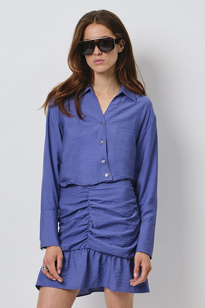Dante6 Billy Drapey Shirt Twilight Blue Größe: 38 | Longsleeves Outlet | Damen | Blau
