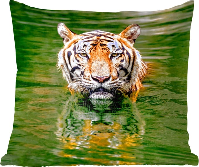 Sierkussens - Kussentjes Woonkamer - 60x60 cm - Tijger in het water