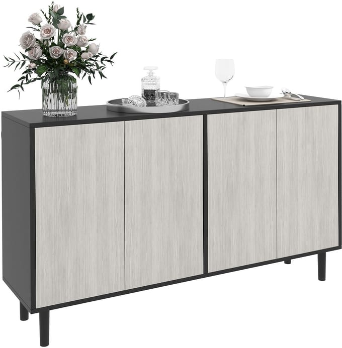 HOMCOM-Buffetkast-Spaanplaat-121x37x75cm-Zwart
