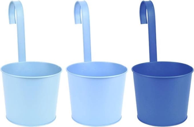 Esschert Design bloempot met haak blauw (1 stuk) assorti