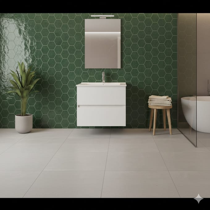 AquaVik Complete Badmeubelset Nordvik 60x45x85 cm Snö Wit 2-Lades