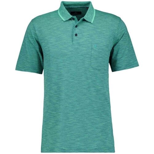 Ragman Polo Soft Knit Fine Stripe Easy Care Emerald / male