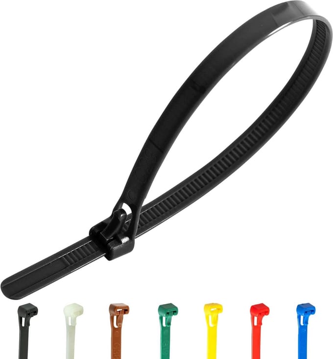 Kabelbinders - Tie Wraps - Organiseren - Herbruikbaar - 100 stuks - Zwart