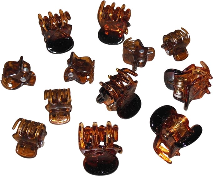 6x Haarklemmetjes + 6x Haarklemmetjes mini - bruin - Herfst - Herfstkleuren