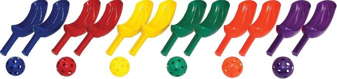 Hi-Li Spel - Jai Alai Set - Buitenspelen Kinderen - Robuuste Constructie - 3 Scoops 1 Bal - Rood