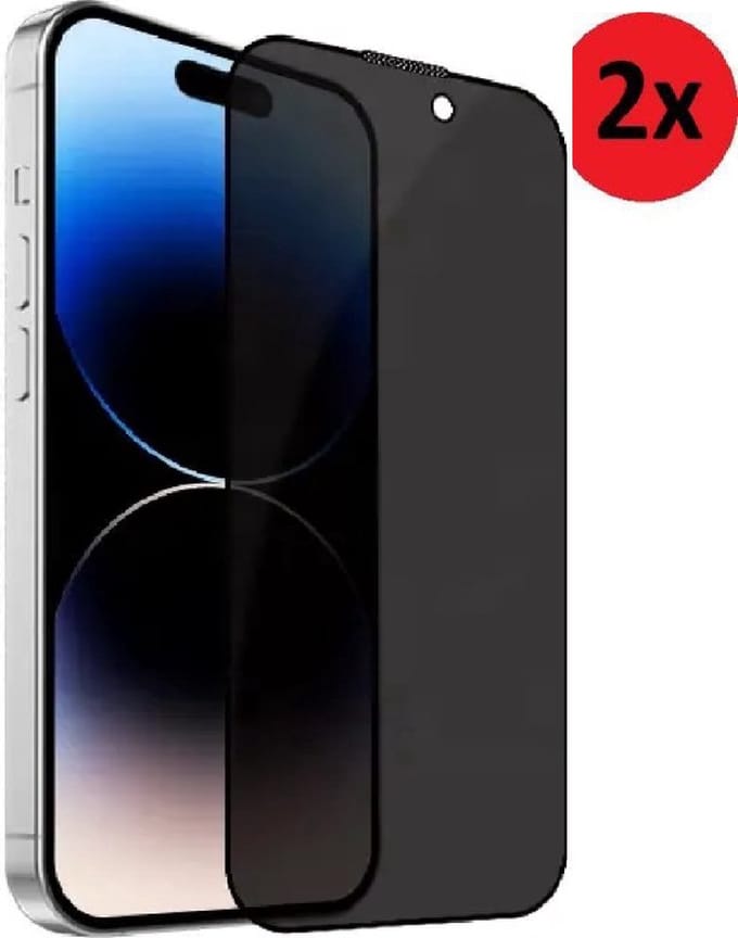 Privacy Screenprotector Geschikt voor iPhone 17 - Geschikt voor iPhone 17 Privacy Screen protector Tempered Beschermglas 2x