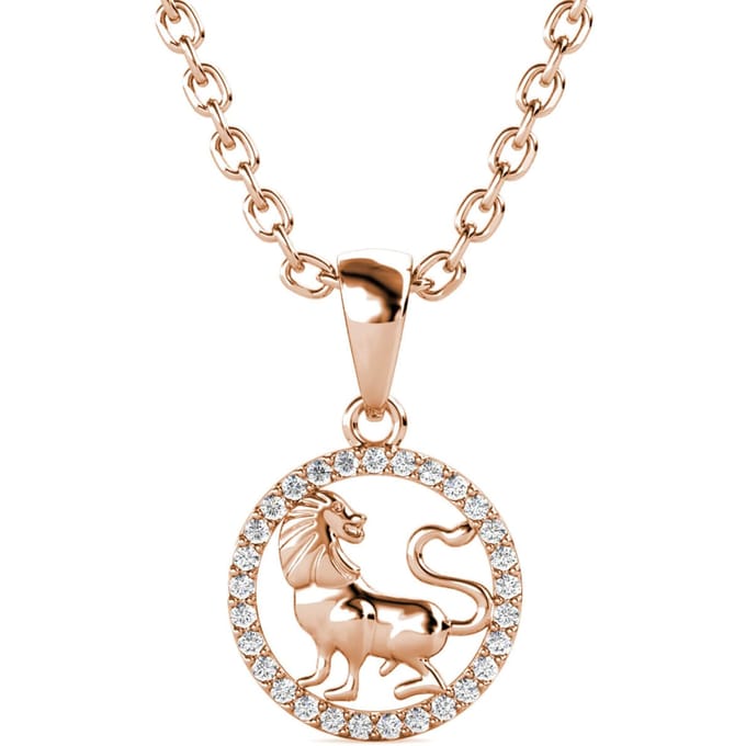 Leo Zodiac-hangers - roségoud en kristal