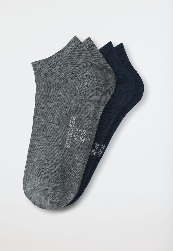 Dames sneakers, set van 2 grijs gemêleerd/nachtblauw - 95/5 39/42
