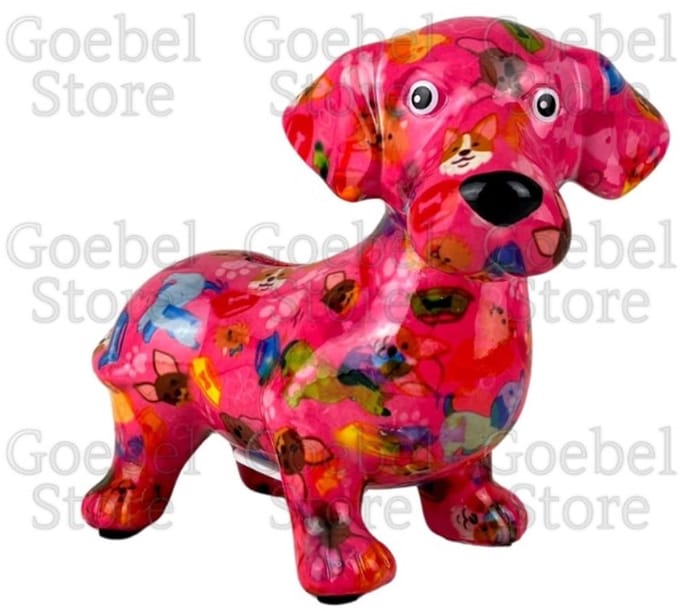 Pomme Pidou Spaarpot Hond Teckel Dennis Standaard 001 (18x9x15cm - Keramiek)