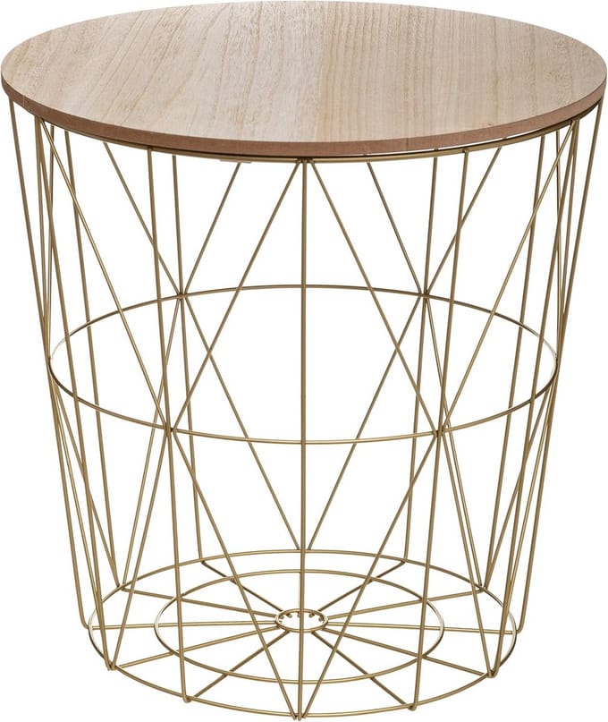 Salontafel van metaal en MDF rond 39,5 x 41 cm