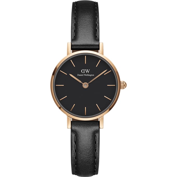 Daniel Wellington DW Watch Petite Pressed Sheffield Black Rose Gold 24mm