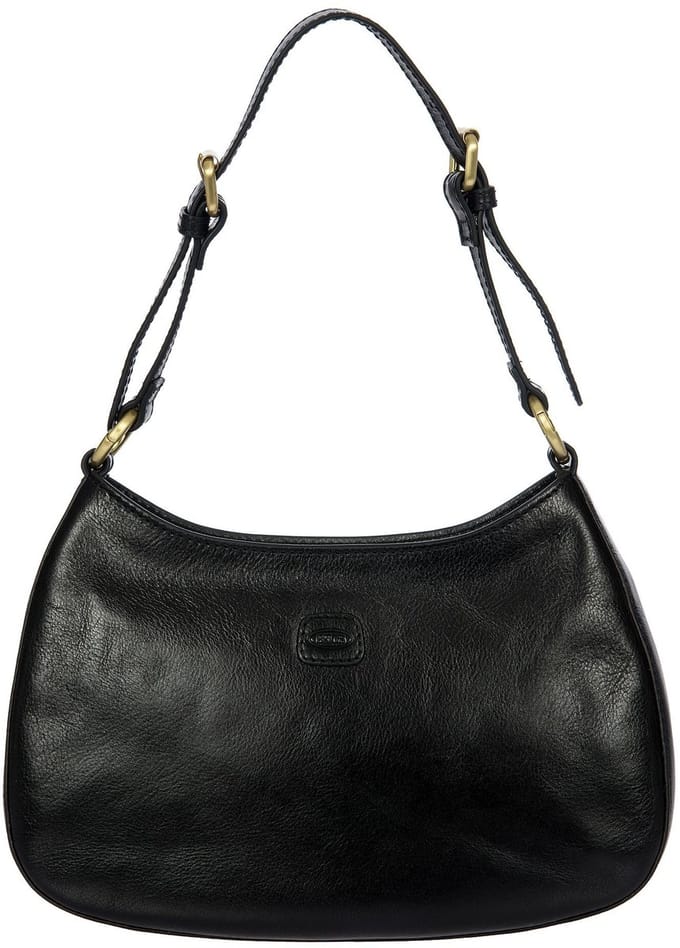 BRIC'S Leren schoudertas Volterra Shoulderbag Black zwart