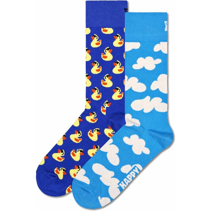 Happy Socks - 2-Pack Rubber Duck and Cloudy Socks - Dames - Sokken
