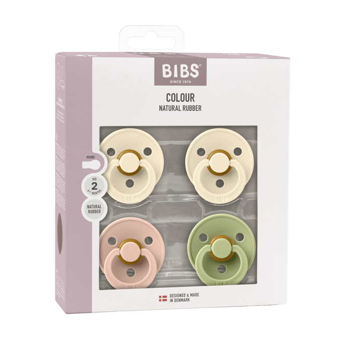 BIBS Pacifier Colour Latex Size 2 Ivory Mix 4 st
