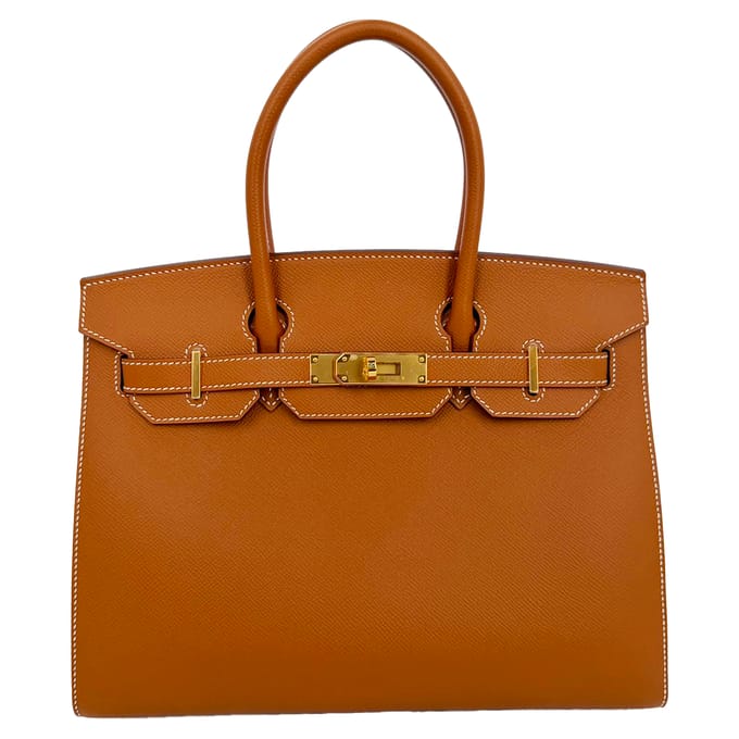 Hermès Birkin 30 Gouden Hardware in Bruin Togo Leer