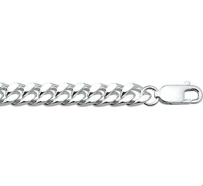 Zilveren Collier geslepen gourmet 7 1001813 60 cm
