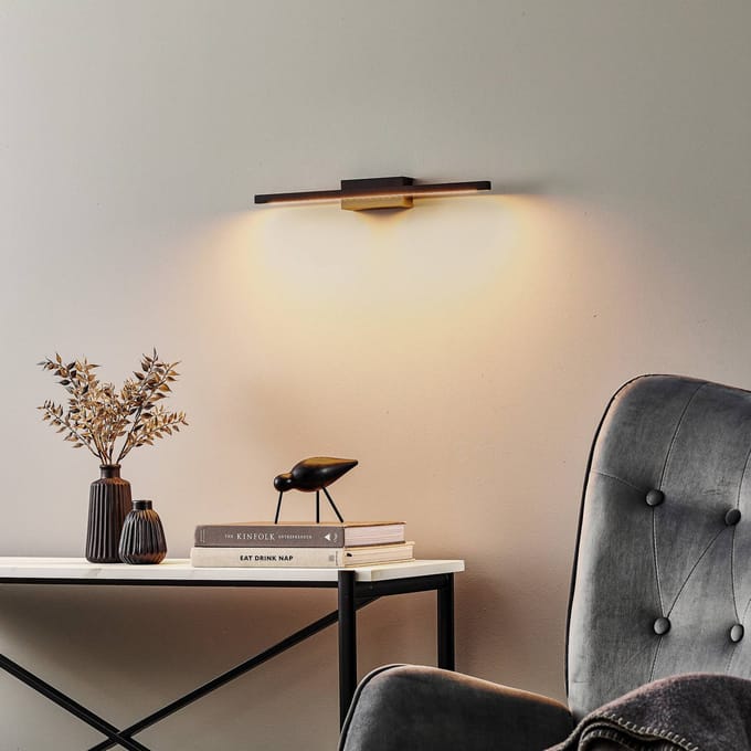 Quitani LED wandlamp Tolu, zwart, breedte 45 cm