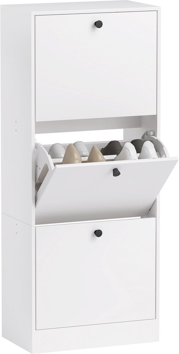 HOMCOM - Schoenenkast - Spaanplaat - 47L x 28B x 115H cm - Wit