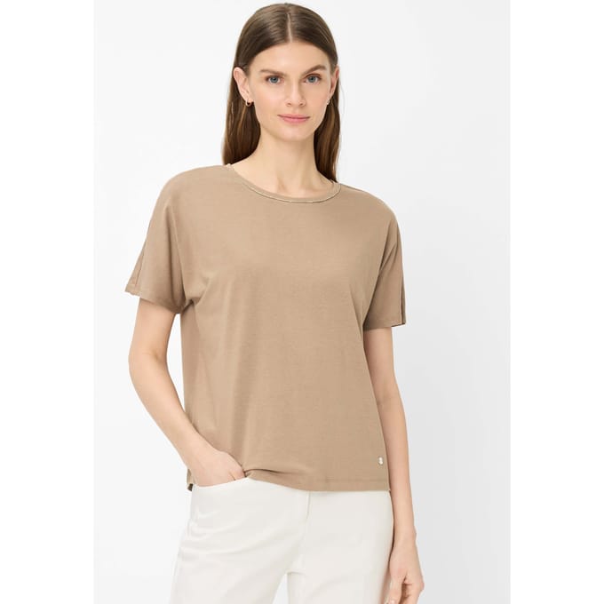 Brax Dames Shirt  Style CAELEN S light mocha, bruin, maat 46