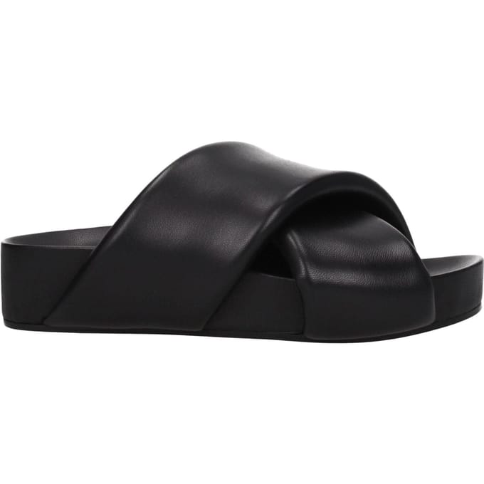 Jil Sander Zwarte Leren Slippers
