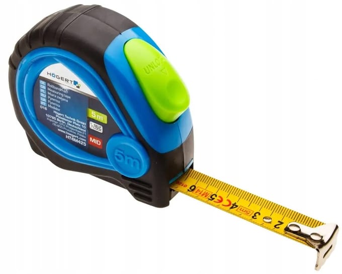 HOGERT Rolbandmaat 5m x 19mm, MID-gecertificeerd