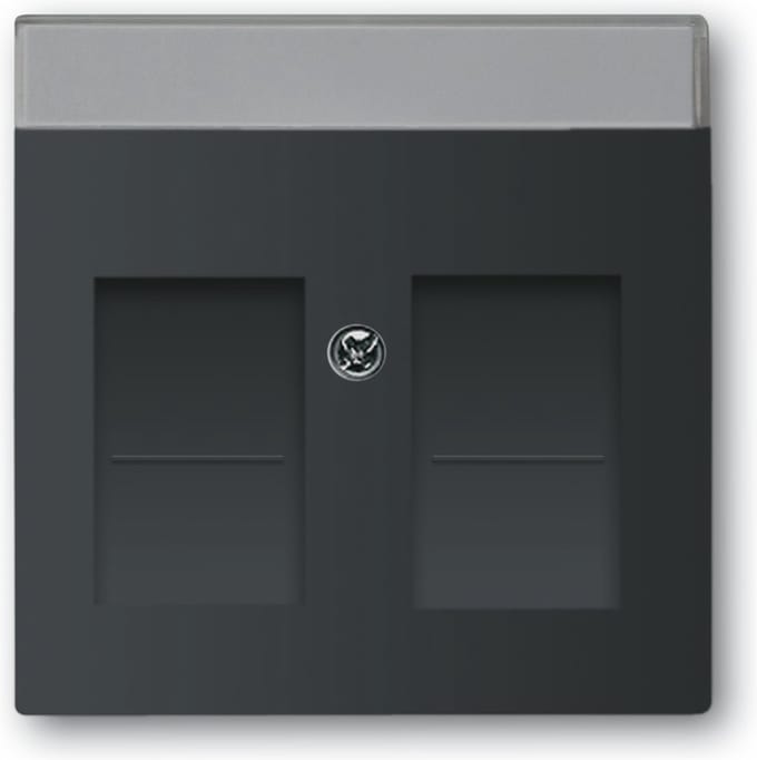 Busch Jaeger Future Linear centraalplaat modular jack zwart mat 1800-885
