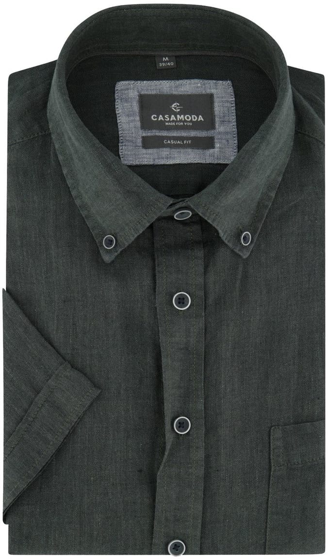 Ovehemd Casa Moda donkergroen button down boord wijde fit