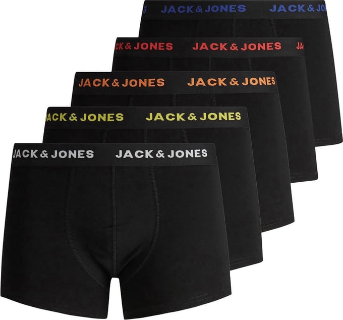 Jack & Jones Zwarte Boxershorts Heren JACBLACK Friday Multipack 5-Pack - Maat S