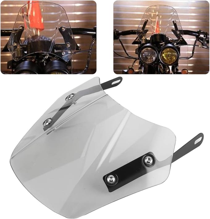 Motorfiets Voorruit - Windscherm Motor - Ontspannen Rit - Universele Pasvorm - 5-7 Inch - Grijs