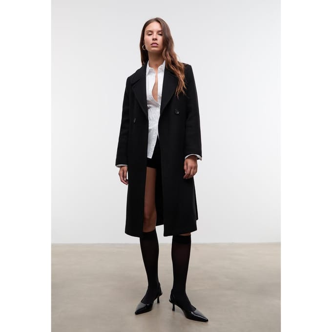 Stradivarius Midi-jas met riem  Zwart M
