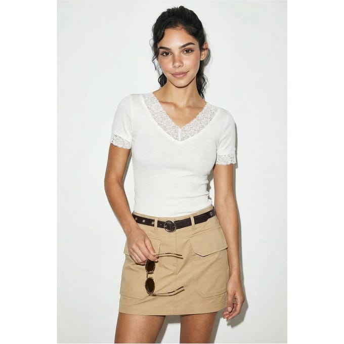 V-hals Slim Fit Blouse