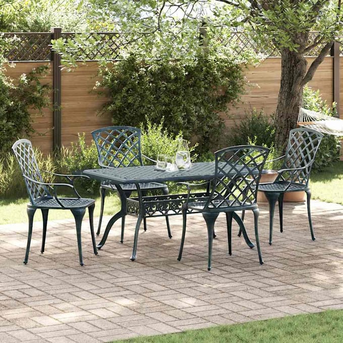 vidaXL Tuinstoel 4 pcs Groen 61 x 60,5 x 93cm Aluminium