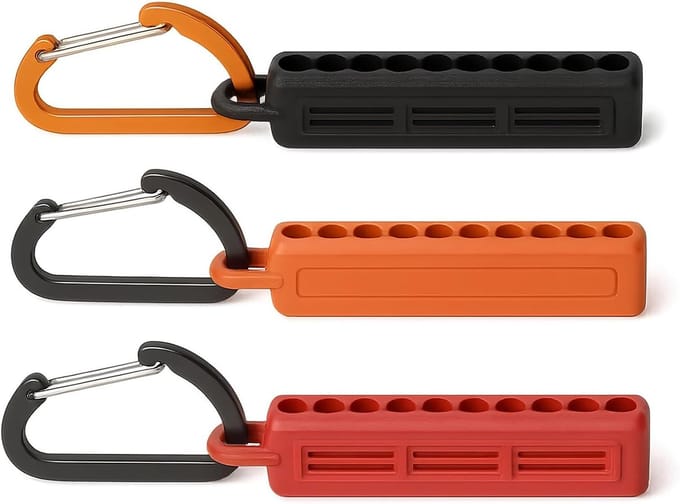 Screwdriver bit holders set met 10 gaten, bit organizer en carabiners voor 1/4 inch hex bits