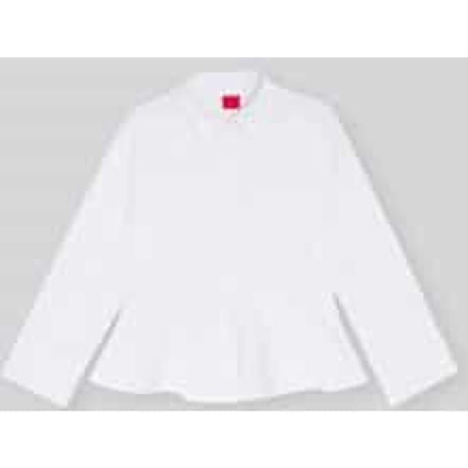slim fit blouse van puur katoen met peplum model 'EMBRELLA'