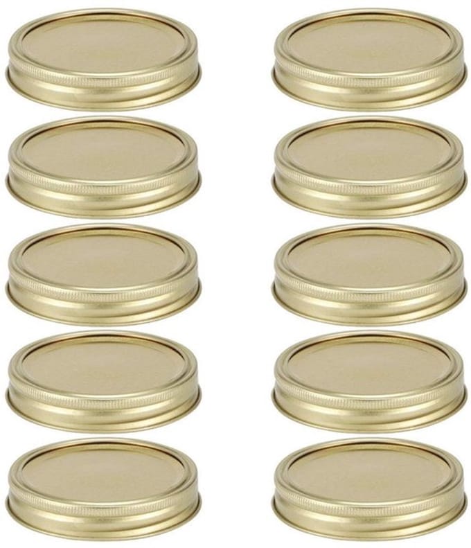 Store_9 - Glazen Lids - Voedselopslag - 10 Stuks - Goud - Verdeelbare