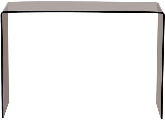 Vente-unique Consoletafel van gebogen gehard glas - Bruin - ALONZO