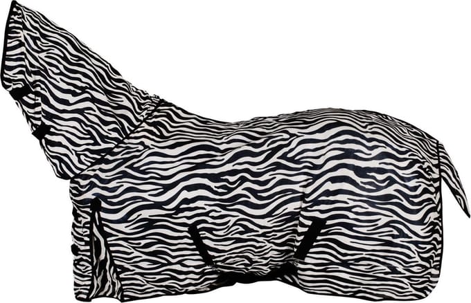 Pagony Zebra Flycooler Plus - Paardendeken - Maat: 165 - Zwart/Wit - Polyamide