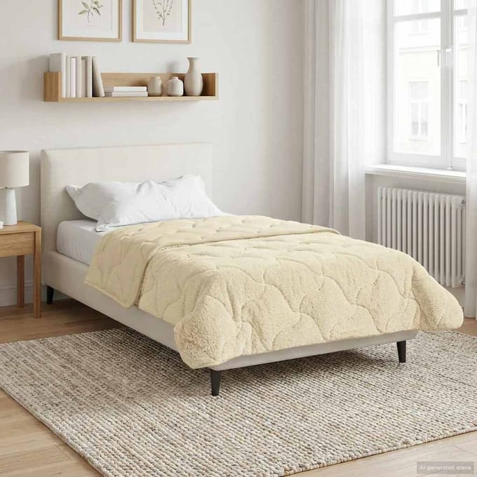 vidaXL - Winter - Duvet - 155 - x - 220 - cm - Winter - Crème - Ademend