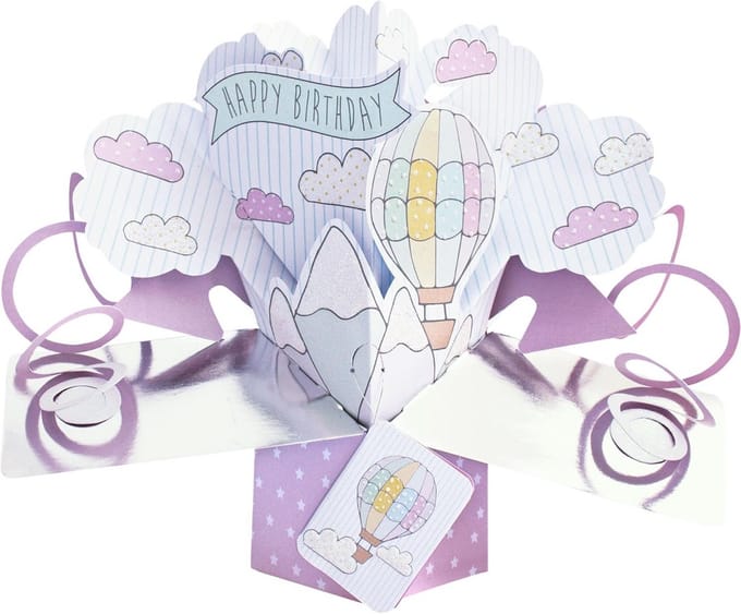3D Pop-Up Kaart 'Just for You' – Heteluchtballon – Unieke Wenskaart met Envelop