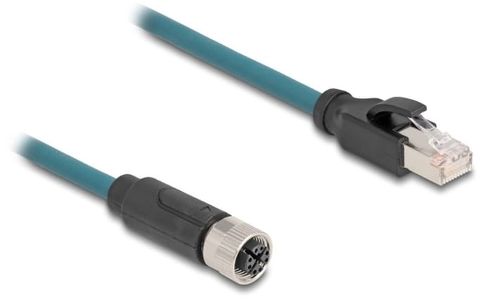 M12 8-pins X-gecodeerd (v) - RJ45 (m) industriële netwerkkabel | CAT6a | PUR | 0,50 meter