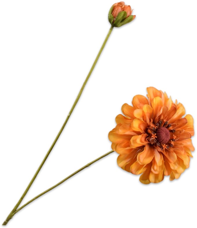 Silk-ka - Kunstbloem - zinnia - geel - H62 cm