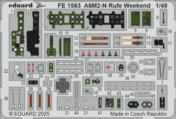 Eduard Modelbouwpakket - FE1563 Accessoires Set voor A6M2-N Rufe Weekend - Accessoires set - 1:48 -