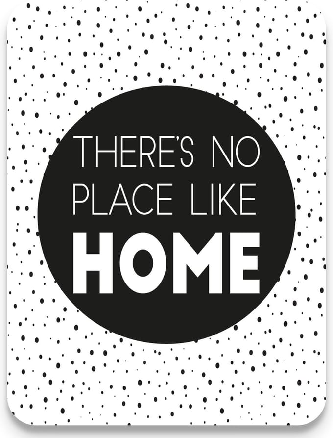 Verhuiskaarten 20 stuks - THERE IS NO PLACE LIKE HOME zwarte stippen - A6 - adreswijziging - Studio Juulz